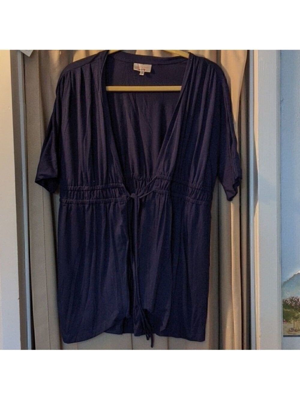 Labor of Love Maternity Cardigan Navy Blue Knit XL